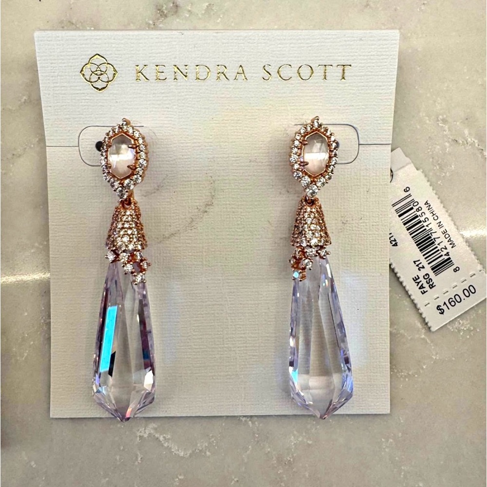 NWT Kendra Scott Rose Gold Earrings - Picture 3 of 5